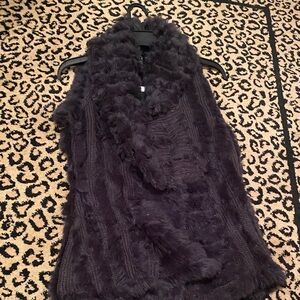 Dolce Cabo Charcoal Faux Fur Vest